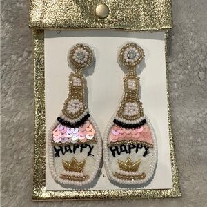 Beaded Champagne Bottle Earrings